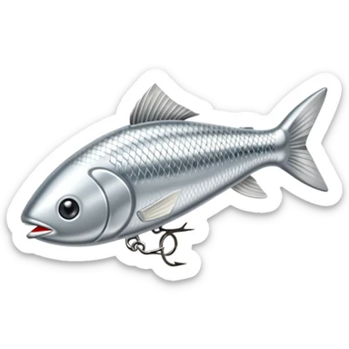 silver fishing lure sticker