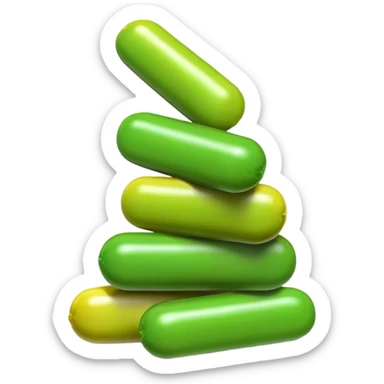 Simple stack of green Skittles candies sticker