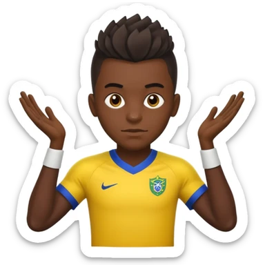 Brazilian black football player with eccentric haircut sticker