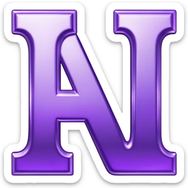 Shiny purple letters that spells "YOU" sticker