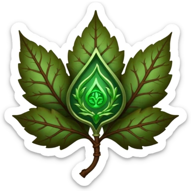 Wiz 101 casting sigil brown and green leaf life school inspired  sticker