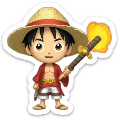 Luffy with a asword sticker