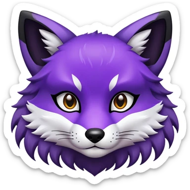 Black and purple Kitsune  sticker