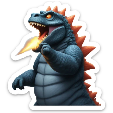 Godzilla doing his atomic breath sticker