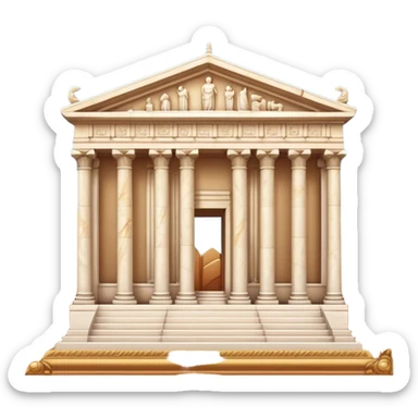 The Library of Celsus Landmark Emoji – Depicting its marble facade, carved columns, and statues. sticker