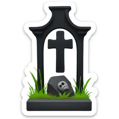a black grave with the letters RIP sticker