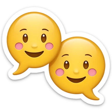 cheerful chat emoji with two overlapping speech bubbles sticker