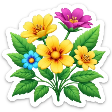 Flowers and plants growing (to describe/match with the word flourish) sticker