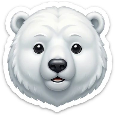 Polarbear with big white moustache sticker