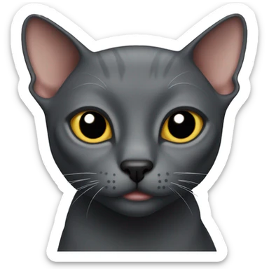 Dark Grey hairless cat  sticker