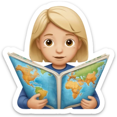 child Holding Maps sticker