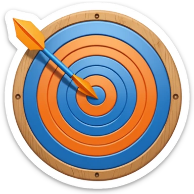 blue target with orange arrow in the center sticker