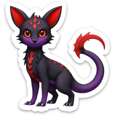 Edgy gothic dark magma-Salandit-Umbreon-Litten-hybrid-fusion (full body) sticker