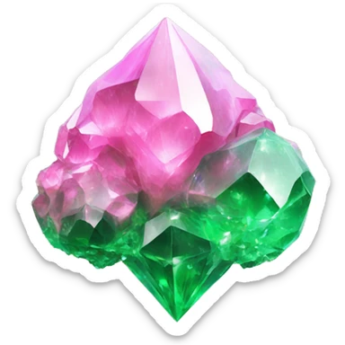 beautiful pink and green crystal cluster sticker