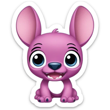 Stitch from lilo and stitch pink sticker