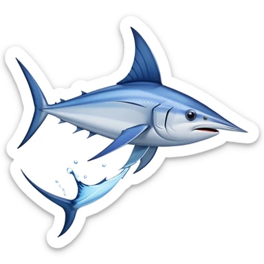 A swordfish glides through the ocean with its long, sharp bill cutting through the water with speed and precision sticker