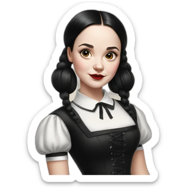 wednesday adams pinup hyperrealistic sticker