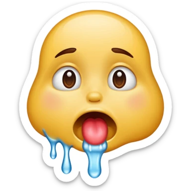 drooling saliva and spit dripping out of mouth only sticker