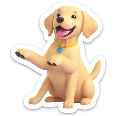 blonde yellow Labrador retriever, playful pose sticker