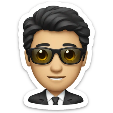 handsome business man with black hair and sunglasses  sticker