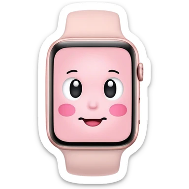Light pink Apple Watch with something fun but cute on the screen sticker