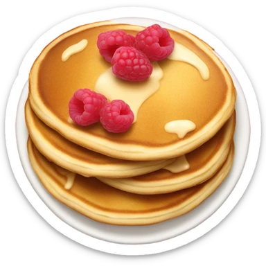 Pancakes with raspberries and cream sticker