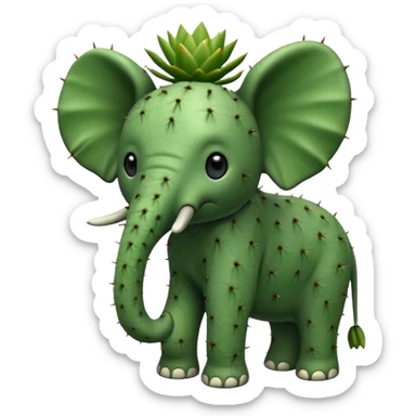 hybrid of an elephant and a cactus sticker