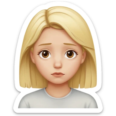 Blonde girl sighing sad sticker