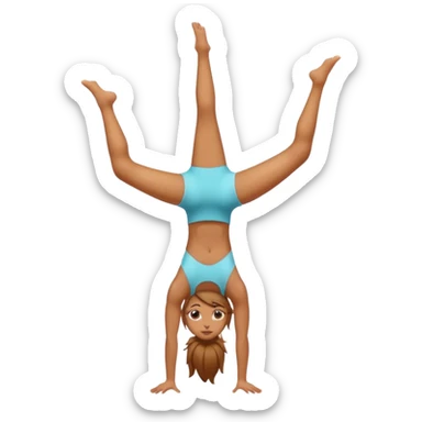 Girl hand stand sticker