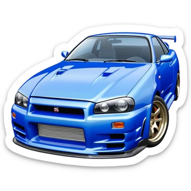 The 1999 Nissan Skyline GT-R R34 is the car used in the movie 2 Fast 2 Furious.   sticker
