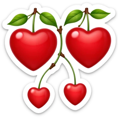 heart cherries sticker
