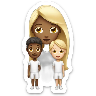 a white mother with her 2 white childrens sticker