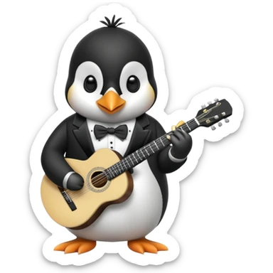 guitar hero penguin sticker