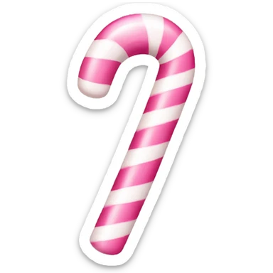 Pink and white candy cane sticker