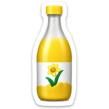 Yellow scrub on beautiful bottle  sticker