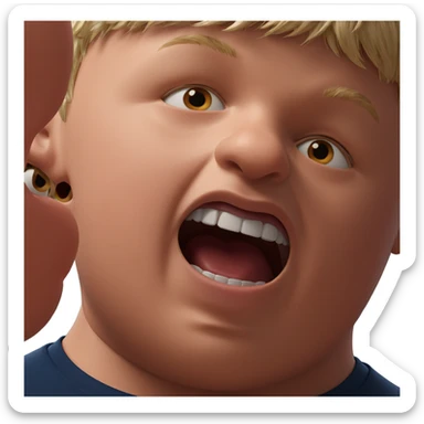 curious boy with open mouth sticker