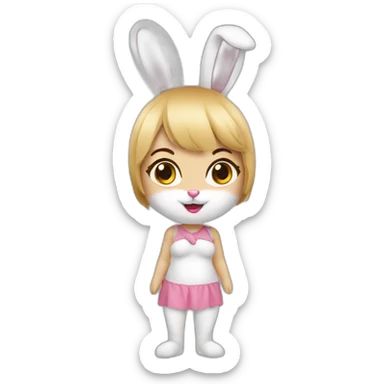 bunny costume women sticker