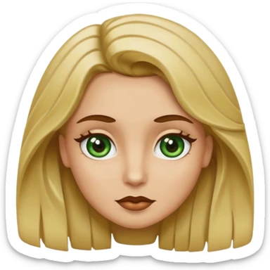 Tres chicas, una rubia de pelo ondulado y ojos marrones, otra castaña con ojos verdes y otra morena con pelo marron y ojos marrones sticker