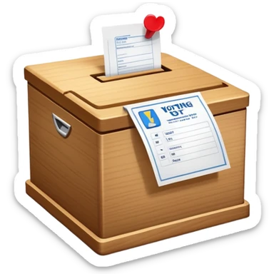 ballot box with voting slip being inserted sticker