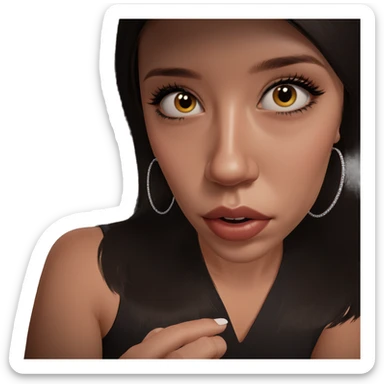 portrait of a girl with earrings sticker