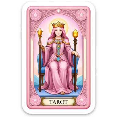 pastel pink tarot card sticker