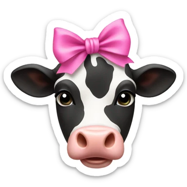 Cow with pink bow  sticker
