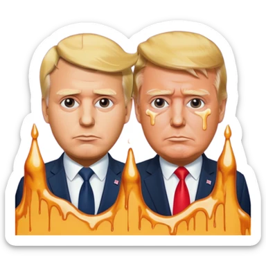 Trump est Macron qui fond le signe absolu cinéma de TikTok stp sticker