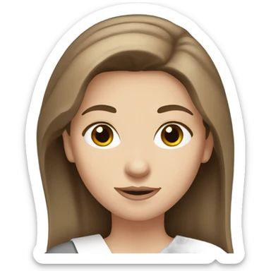 White Girl with brown hair and a newspaper  sticker