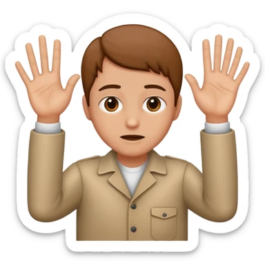 A person holding up their hands innocently (like they were accused of a crime) sticker