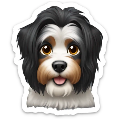 Yorshire black hair, dog sticker