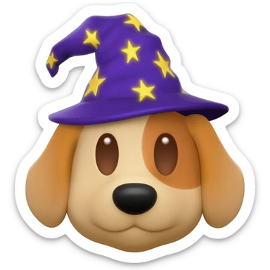 Dog wizard sticker