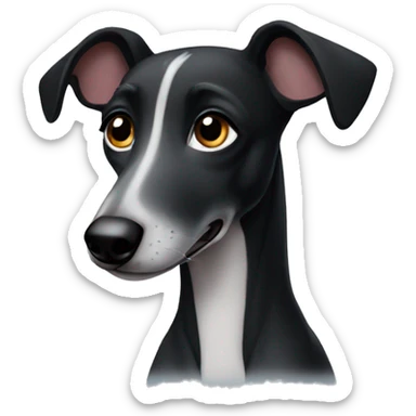 black greyhound puppy  sticker