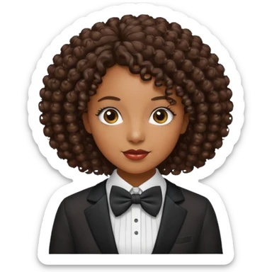 Curly-haired black woman wearing bow ties sticker