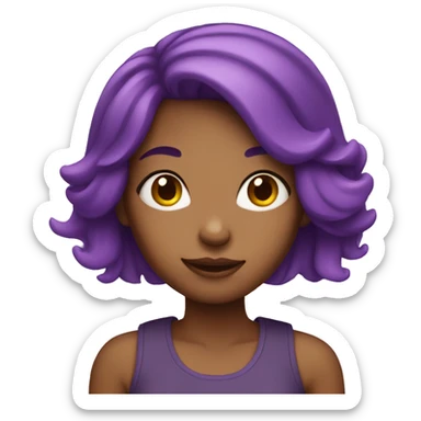 girl with purple hair sticker